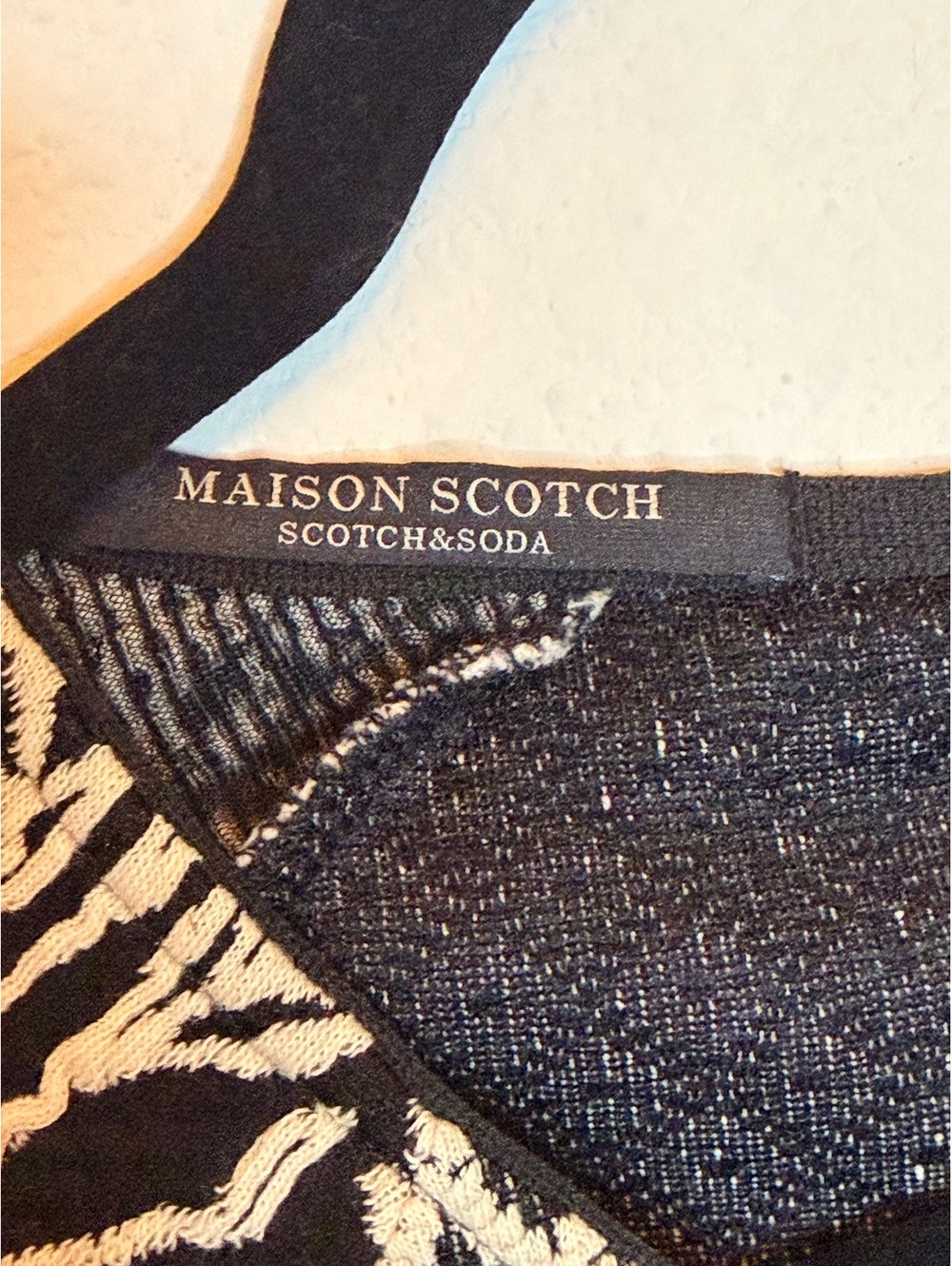 Maison Scotch Black and Cream Romantic Floral Patterned Mid Sleeve Dress Small - Picture 6 of 8